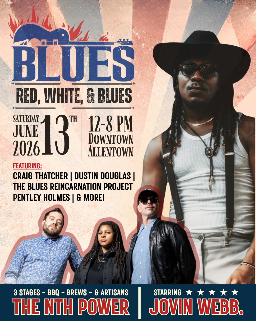 Blues, Brews, and BBQ 2026 Lineup Poster